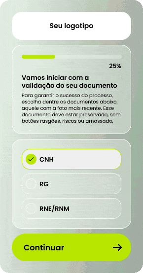 Demonstração do processo de onboarding digital com validação de documento CNH na plataforma Dimensa